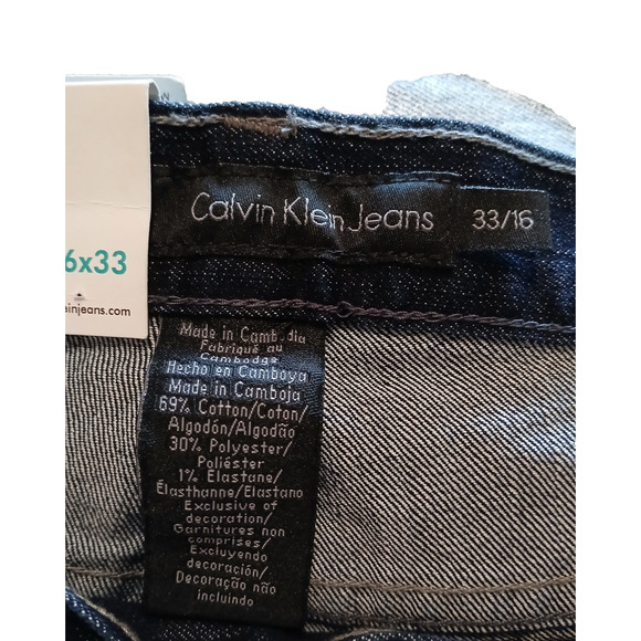 NEW Calvin Klein Jeans Women's Sz 33 16 XL Dark Blue Denim Skinny Embroidered - Picture 16 of 16